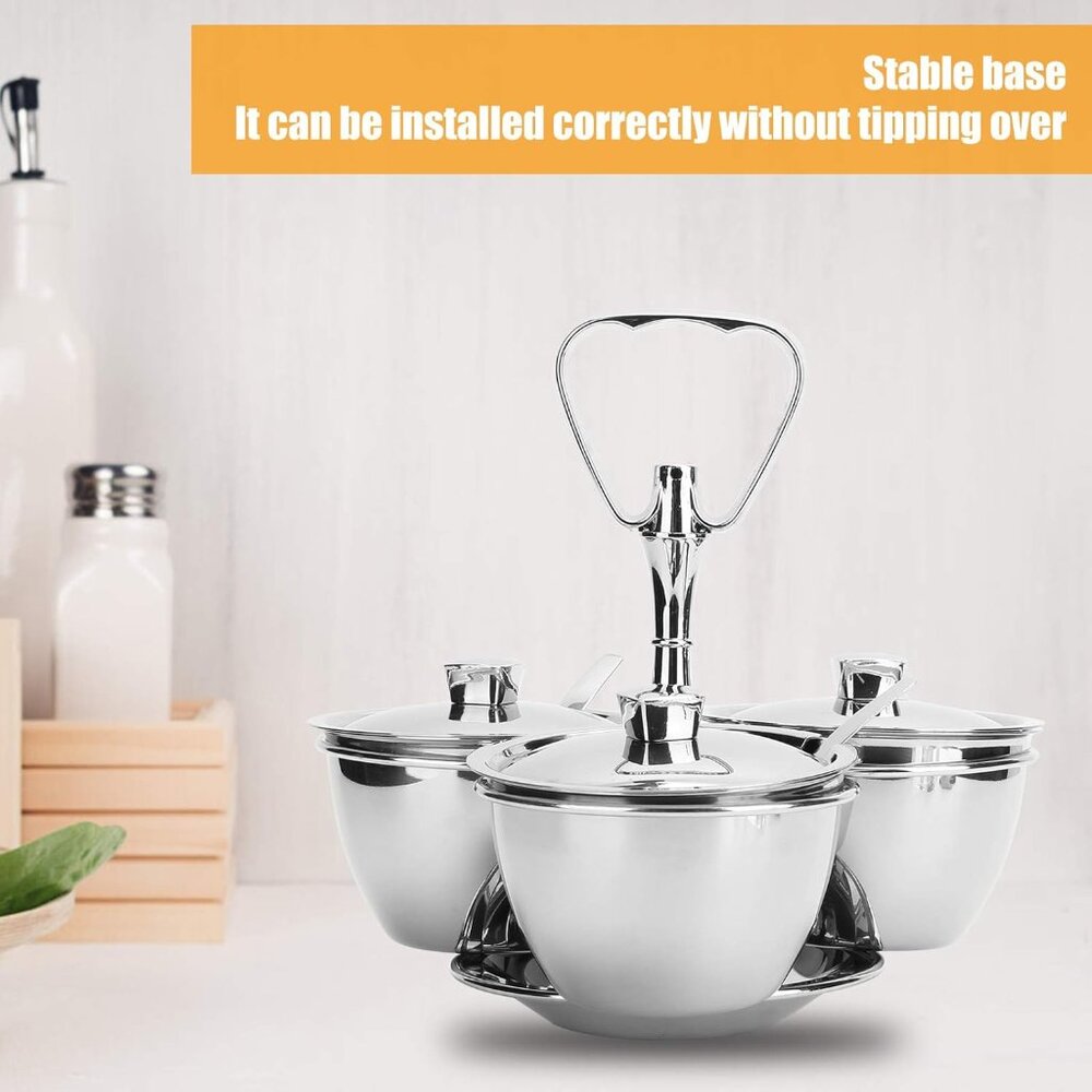💮3/$45💮 Stainless Steel Revolving Seasoning Jar Carousel Set